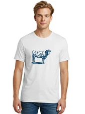 Country Cow Classic Mens Graphic Tee, 100% Cotton, Casual Summer Wear