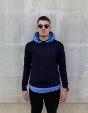 Moncler Maglione Tricot Girocollo Hybrid Knit Hoodie Sweater Mens L Wool Down