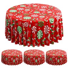 3Pcs Christmas Party Tablecloth Decorations,Red Green Plastic Christmas Ornam...