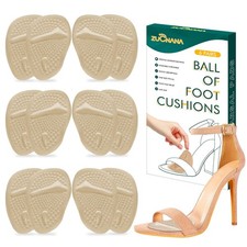 ZUCNANA Ball of Foot Cushions Beige  Metatarsal Pads for Women 6 Pairs Foot ...