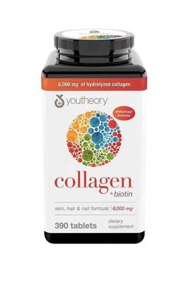 Youtheory Collagen  Advanced Formula 390 Tablets 6.000 mg Type 1,2,3