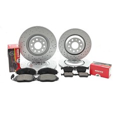PARA VW GOLF R MK7.5 DISCOS DE FRENO DELANTEROS TRASEROS PERFORADOS PASTILLAS MINTEX 340mm 310mm