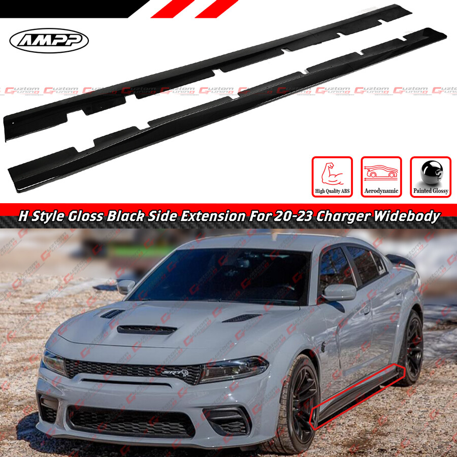 For 20-2023 Dodge Charger SRT Widebody H Style Gloss Black Side