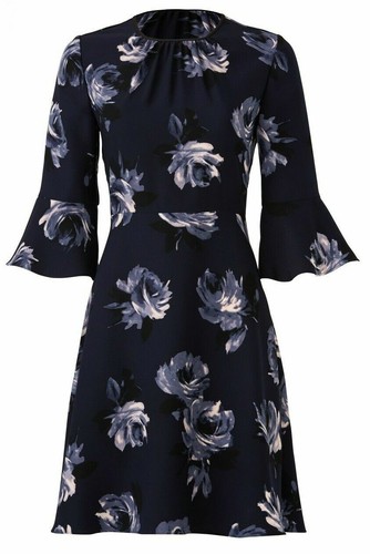 KATE SPADE Dress Night Rose $328 Women Size 0 Crepe Bell Sleeve Beautiful NWT - Picture 5 of 6