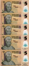 LOT Nigeria, 5 x 5 naira, 2022, P-New, POLYMER, UNC