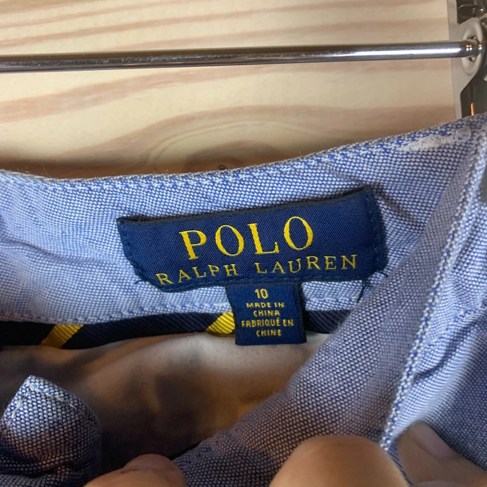 Polo Ralph Lauren Pantalones Niños 10 Azul Algodón Juvenil Preppy Informal Chino Foto 3 de 4