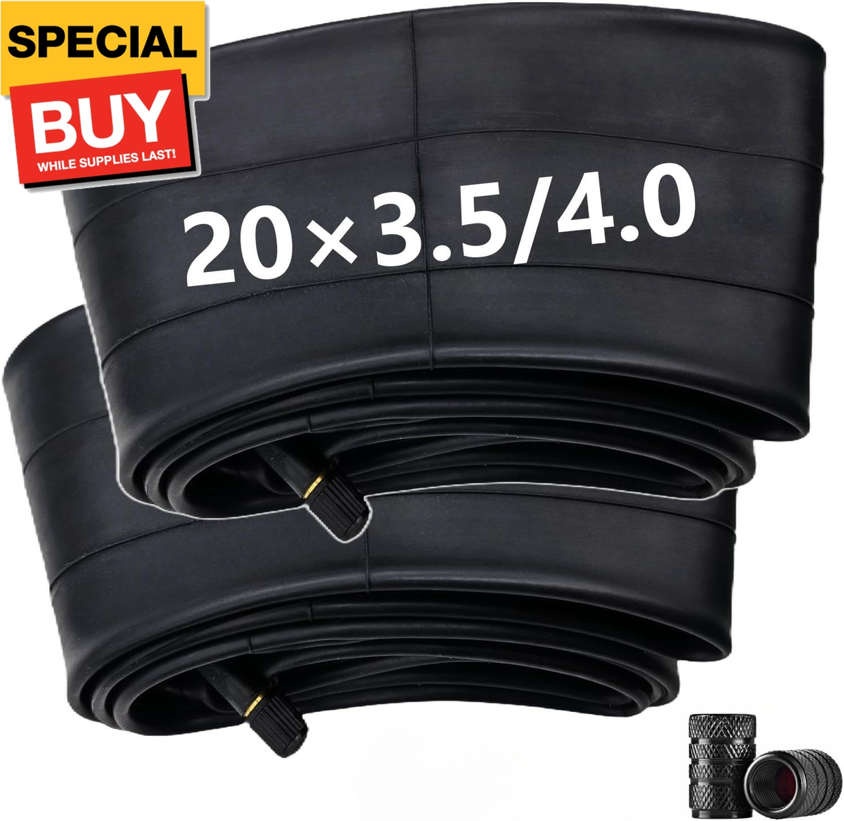 20x3.0 Fat Tire Bike Inner Tubes with AV 32mm Valve, 20x3.0