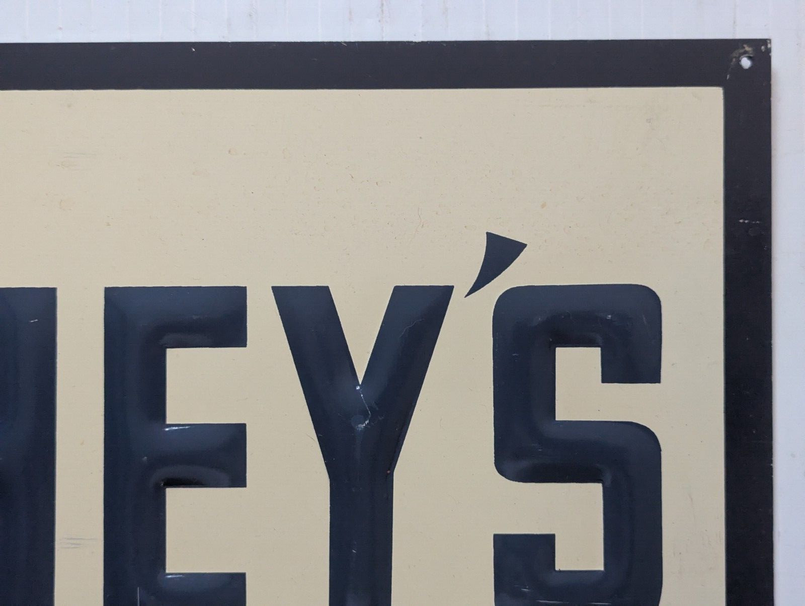 Vintage Hershey's Ice Cream Tin Embossed Sign M-H 4-89