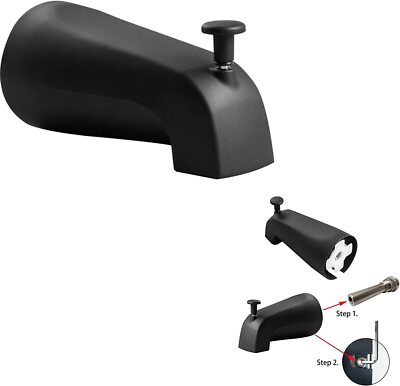 Oil Rubbed Bronze Tub Spout With Pull-Down Diverter - Slip-Fit 1/2" Copper Pipe Connection