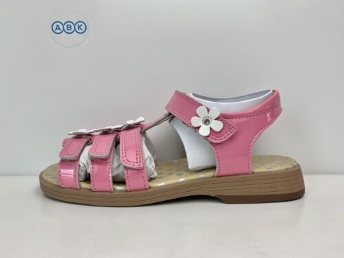 Start Rite Picnic Pink Glitter Patent Leather Flower T-Bar Sandals Size 12.5 F - Photo 1/14
