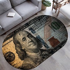 Money Rug,Benjamin Rug,Dollar Rug,Aesthetic Design,Area Rug,Home Decor Rug,Oval
