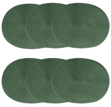 London® Woven Spiral Non-Slip Table Placemats 16.9 X 13 Inches Oval Set Of 6