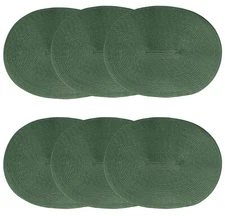 London® Woven Spiral Non-Slip Table Placemats 16.9 X 13 Inches Oval Set Of 6