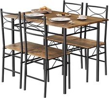 Woltu Esstisch mit 4 Stühle Essgruppe Sitzgruppe Esszimmer Küche Stuhl Tisch Set