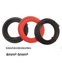 15m Solar Panel PV Cable DC Rated Black/Red 4mm²/6mm² Insulated Solar Wire