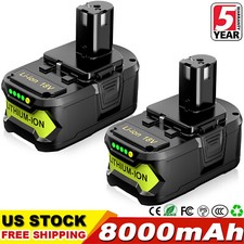 2 PACK 8Ah For RYOBI P108 18V One Plus High Capacity Lithium Ion Battery 18Volt