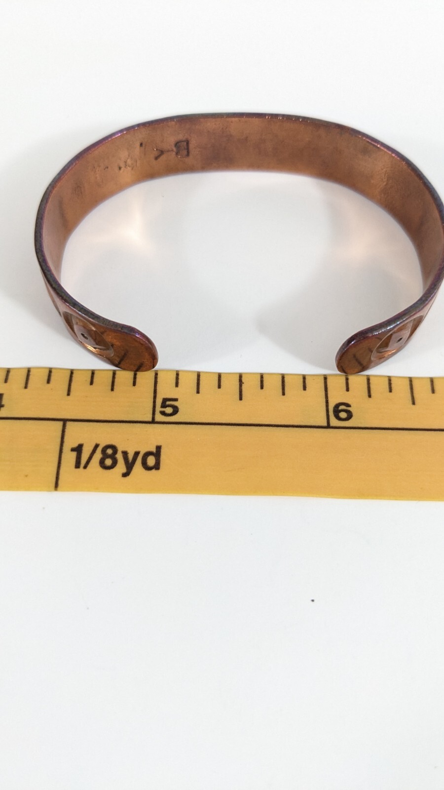 Solid Copper Cuff Bracelet PNW Signed BY Artisan … - image 8