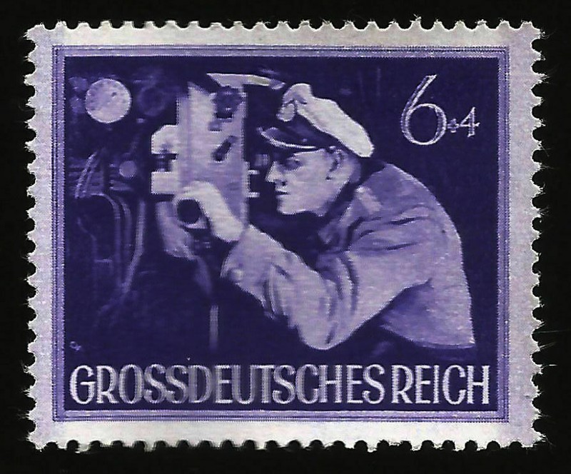 1944 WWII Nazi Germany Military Rare Mint Stamp Navy U-Boat Captain Submarine 