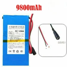 DC 12V Rechargeable Portable Li-ion Battery Pack 9800mAh DC-1298A With US Plug