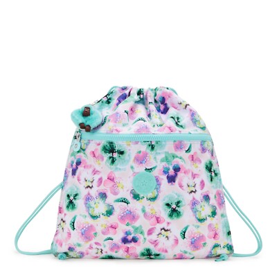 Kipling SUPERTABOO mittlere Kordelzugtasche - Aqua Blossom UVP £29