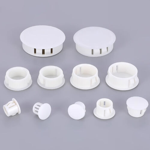 Round Plastic White Blanking End Cap Caps Tube Pipe Inserts Plug Bung - Zdjęcie 1 z 4