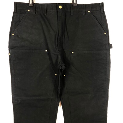 New Carhartt B01 BLK Pants Mens 44 x 32 Black Loose Original Fit