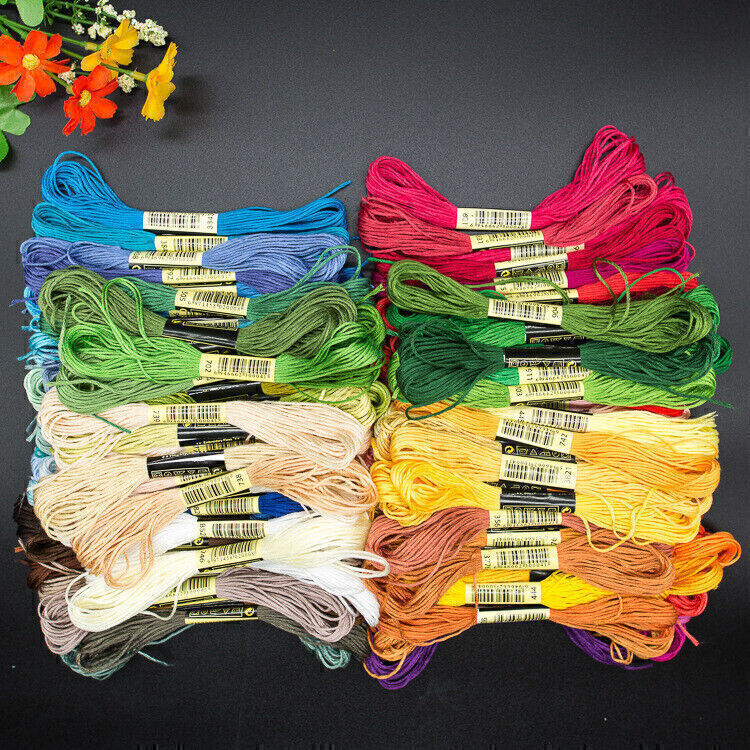 50 Skeins Embroidery Floss Thread Set – 8.75 Yards Each, Rainbow Colors For Cross Stitch, Bracelets, Crafts