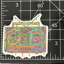 Boom Box Dripping Rainbow Cartoon Matte - Vinyl Decal Sticker Bomb Hippie Music
