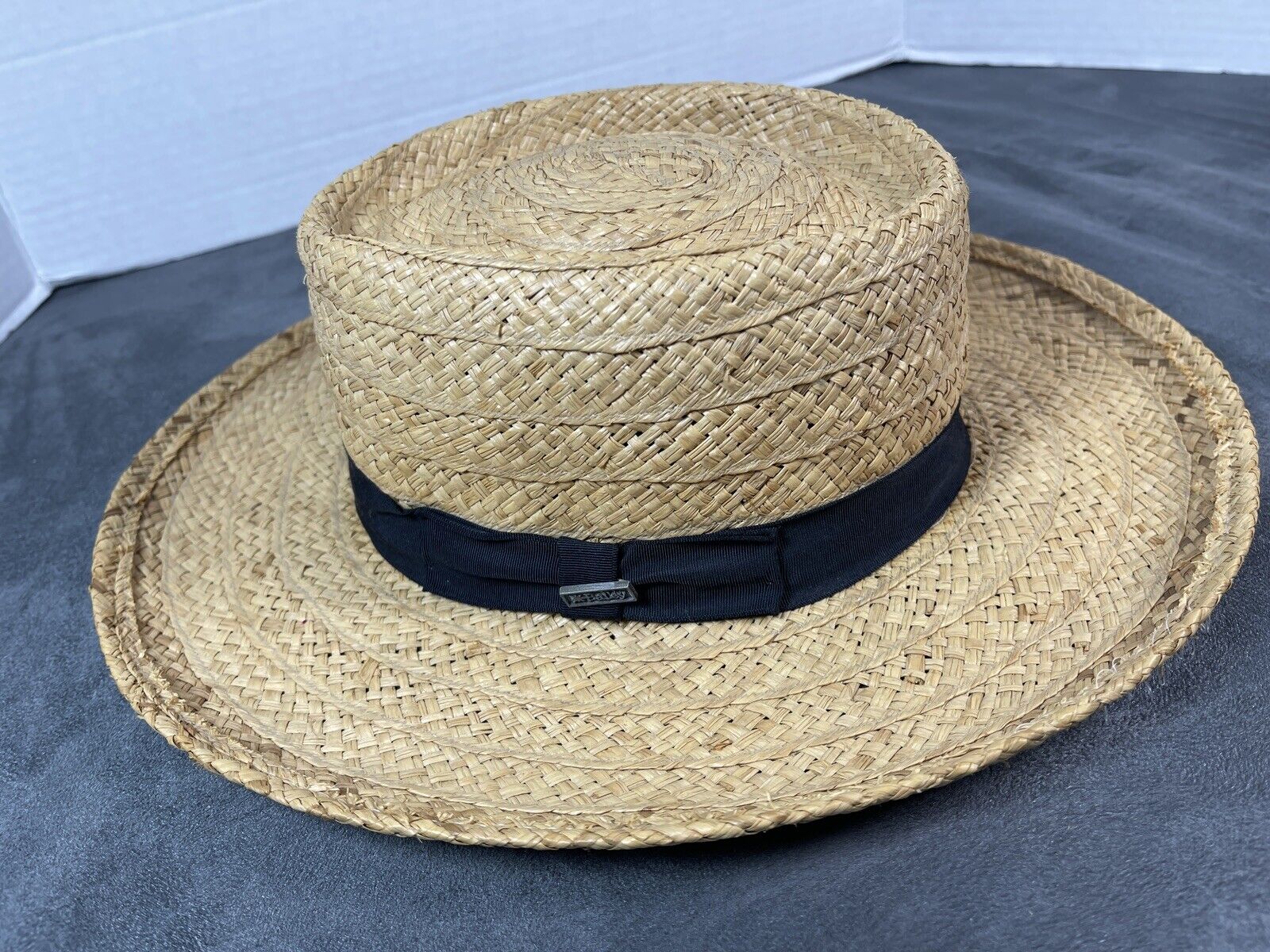 Bailey Straw Panama Sun Hat Cap Vintage Made In U… - image 1