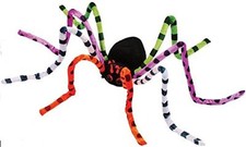 20" Crazy Legs Spider Multi Color Rainbow Halloween with Black Body