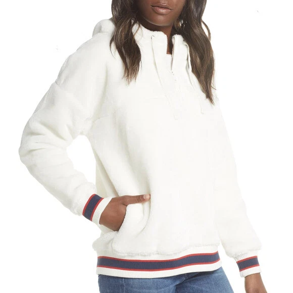 UGG Kailani Sherpa Fleece Hoodie Cream Oversize Furry Sweater eBay