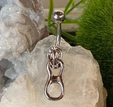 1pc Zipper Belly Ring Navel Piercing Pierced Naval Body Jewelry