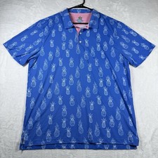 Chubbies Polo Shirt Mens Large Blue Golf Stre...