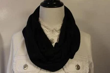 NEW Women's Fleece Infinity Black Scarf 