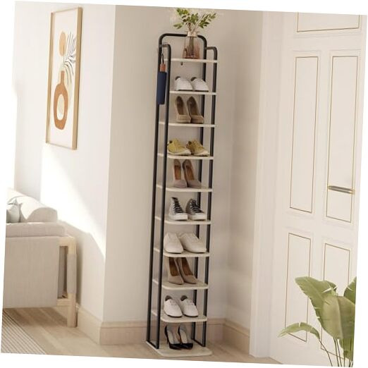 Vertical Shoe Rack, Shoe Shelves, Wood Shoe Organizer for Closet, Entryway,