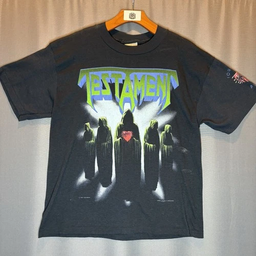 Testament Shirt Mens Medium Black Souls Of Black Tou 1990s vintage concert t-shirt, vintage, size M, single stitch, B+ condition