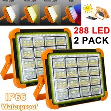 2 X Solar Light Rechargeable Led Outdoor Work Camp Flood Lamp Portable Emergency 2 X Solar Light Rechargeable Led Outdoor Work Camp Flood Lamp Portable Emergency