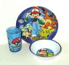 Juego de platos/tazas vintage Pokemon Gotta Catch 'Em '98 Ash Pikachu Charizard