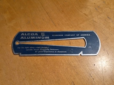 Vintage 1955 Alcoa Aluminum Thickness Gauge Measuring tool 