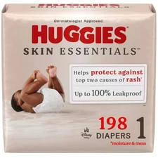 Huggies Skin Essentials Disposable Baby Diapers - Size 1-*198 Count*