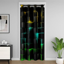 Tenda Da Porta Gialla, Blu E Verde, 86 X 203 Cm, per Bambini, Geometrica, per Po