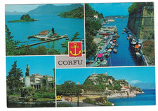 VINTAGE 1960'S KEPKYPA KORFU GREECE 4 VIEW POSTCARD