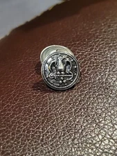 2 VINTAGE SILVER TONE NAVY BUTTONS WITH ANCHOR