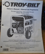 TROY BILT BUILT INSTRUCTION Owner's Manual Model 01919 Portable Generator