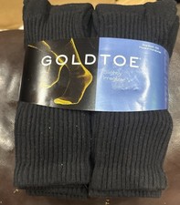 Gold Toe Men's Crew Socks Six Pack Size 6-12.5 Black New With Tags