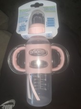 Dr. Brown's Milestones Sippy Spout Bottle 8oz Pink BPA-Free Spill Proof Handles