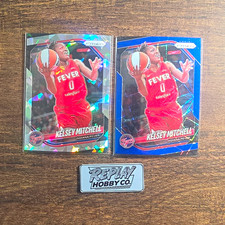Kelsey Mitchell 2 Card Lot 2025 Panini Prizm WNBA Blue Ice #35 Indiana Fever