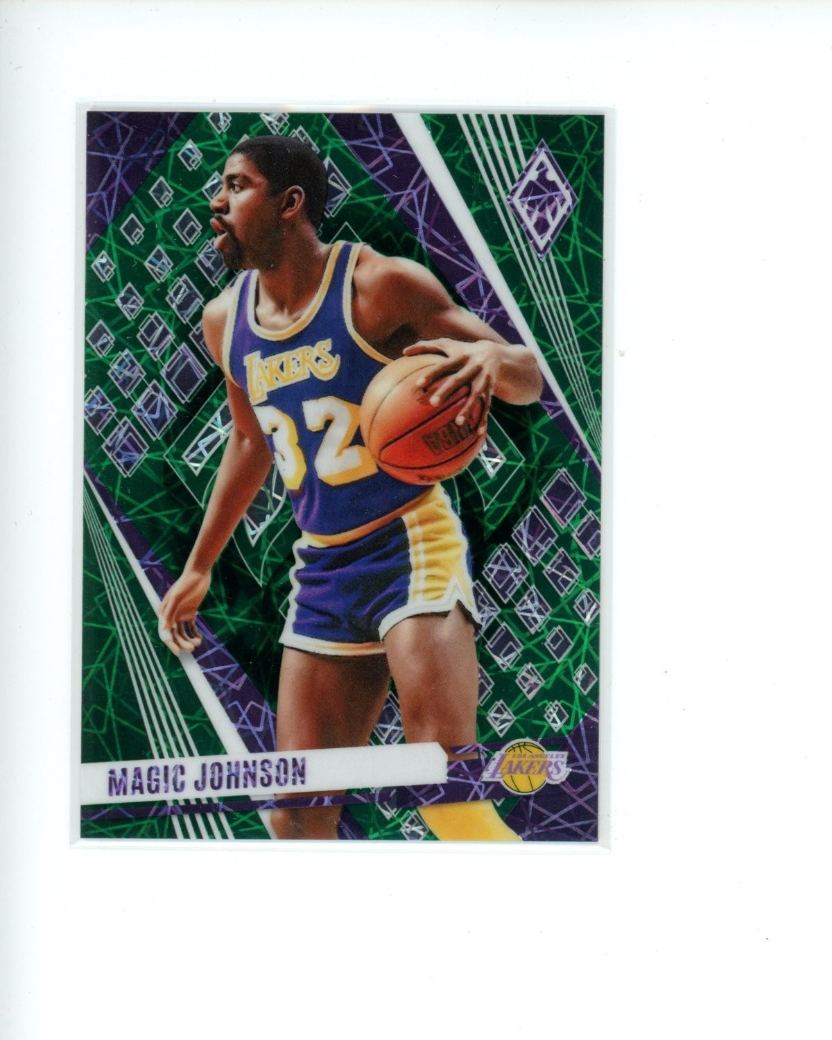 2023-24 Panini Phoenix Green Lazer #80 Magic Johnson #d 59/175