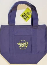 Trader Joe's Mini Canvas Tote Bag Halloween Limited Release Purple Mini Tote NWT