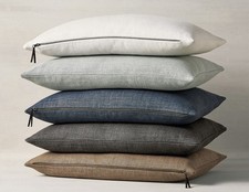 2 NWT Pottery Barn Belgian Linen 16 x 26 Lumbar Pillow Covers Charcoal NEW